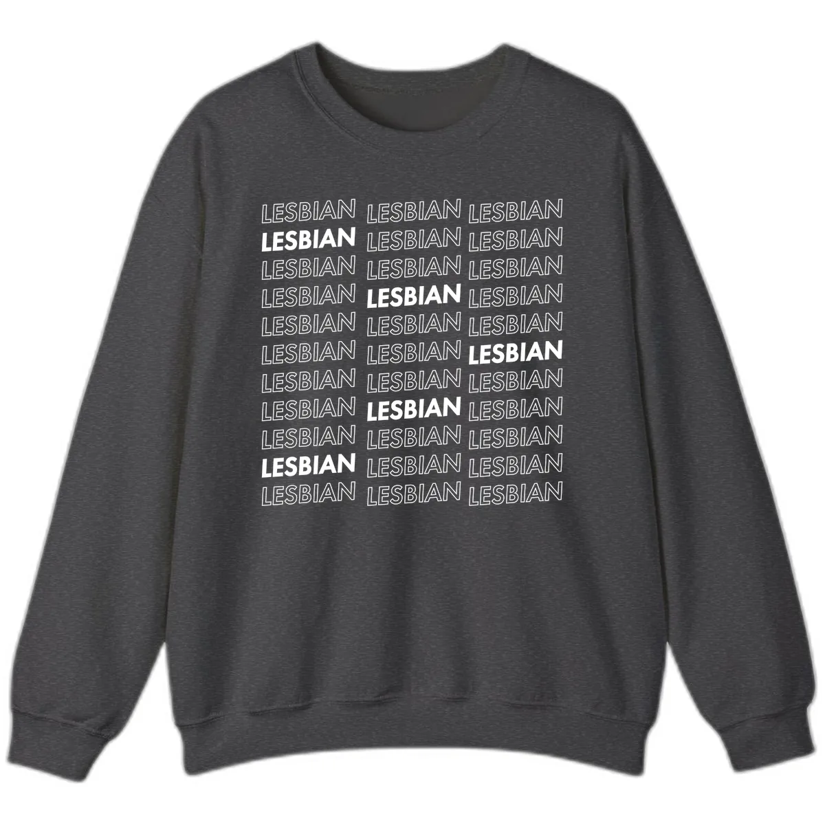 Lesbian Pride Repeat Pattern Sweatshirt in Dark Heather