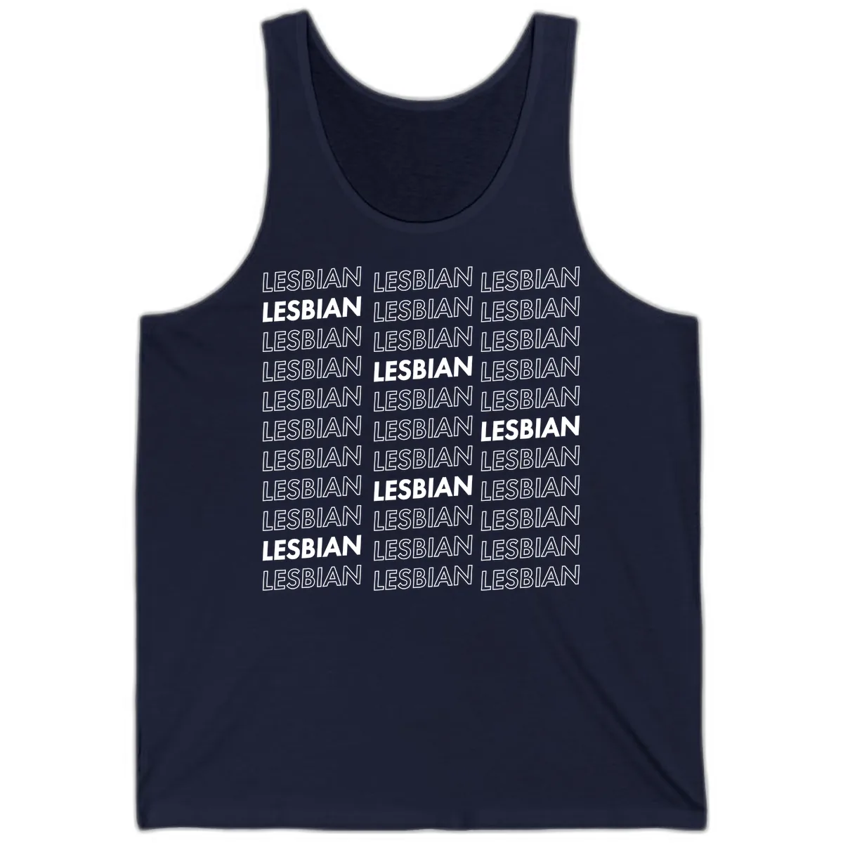 Lesbian Pride Repeat Pattern Tank in Navy