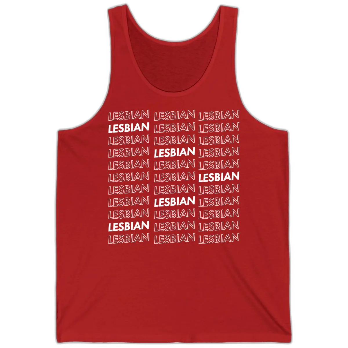 Lesbian Pride Repeat Pattern Tank in Red