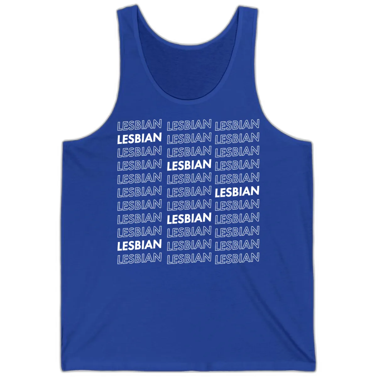 Lesbian Pride Repeat Pattern Tank in True Royal