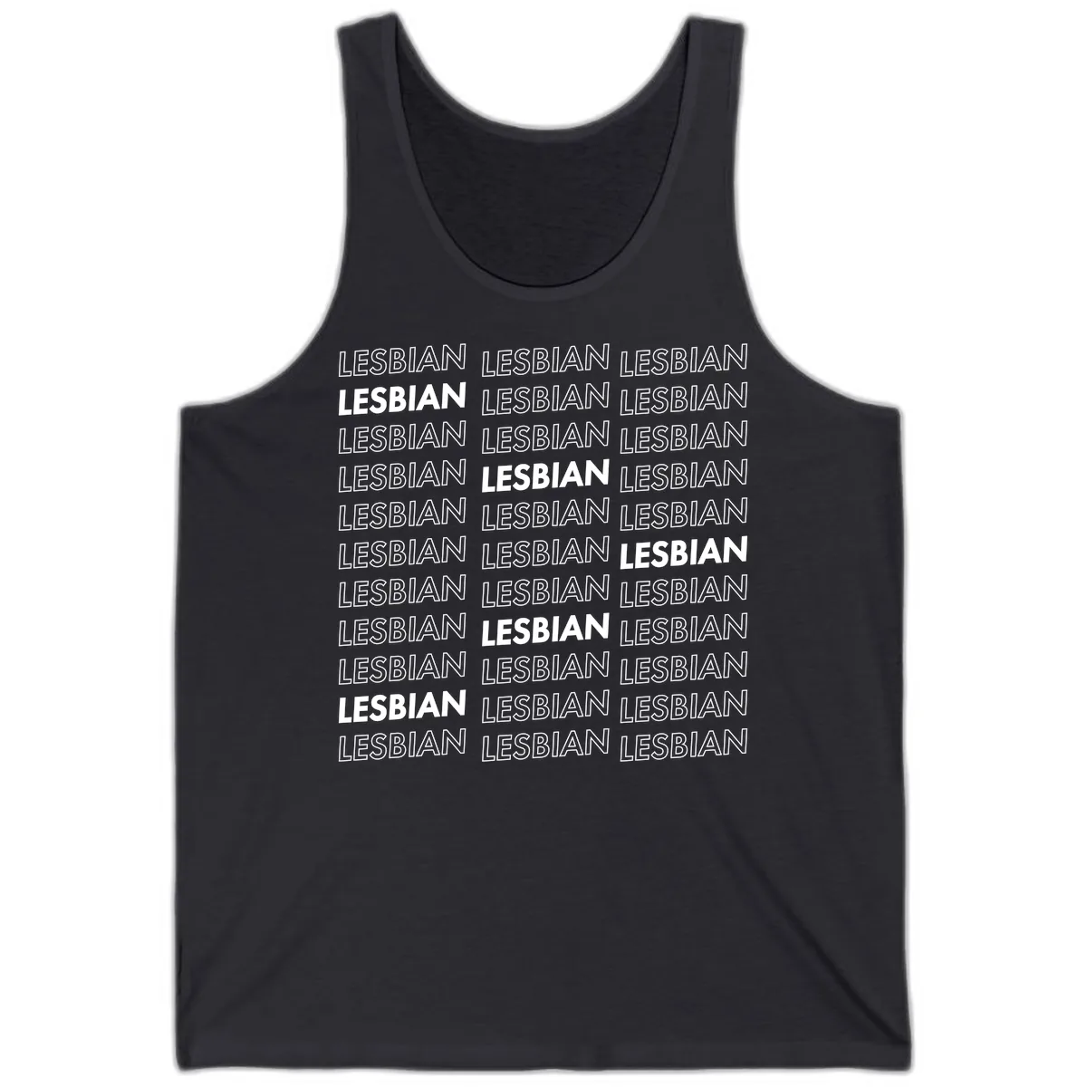 Lesbian Pride Repeat Pattern Tank in Dark Grey