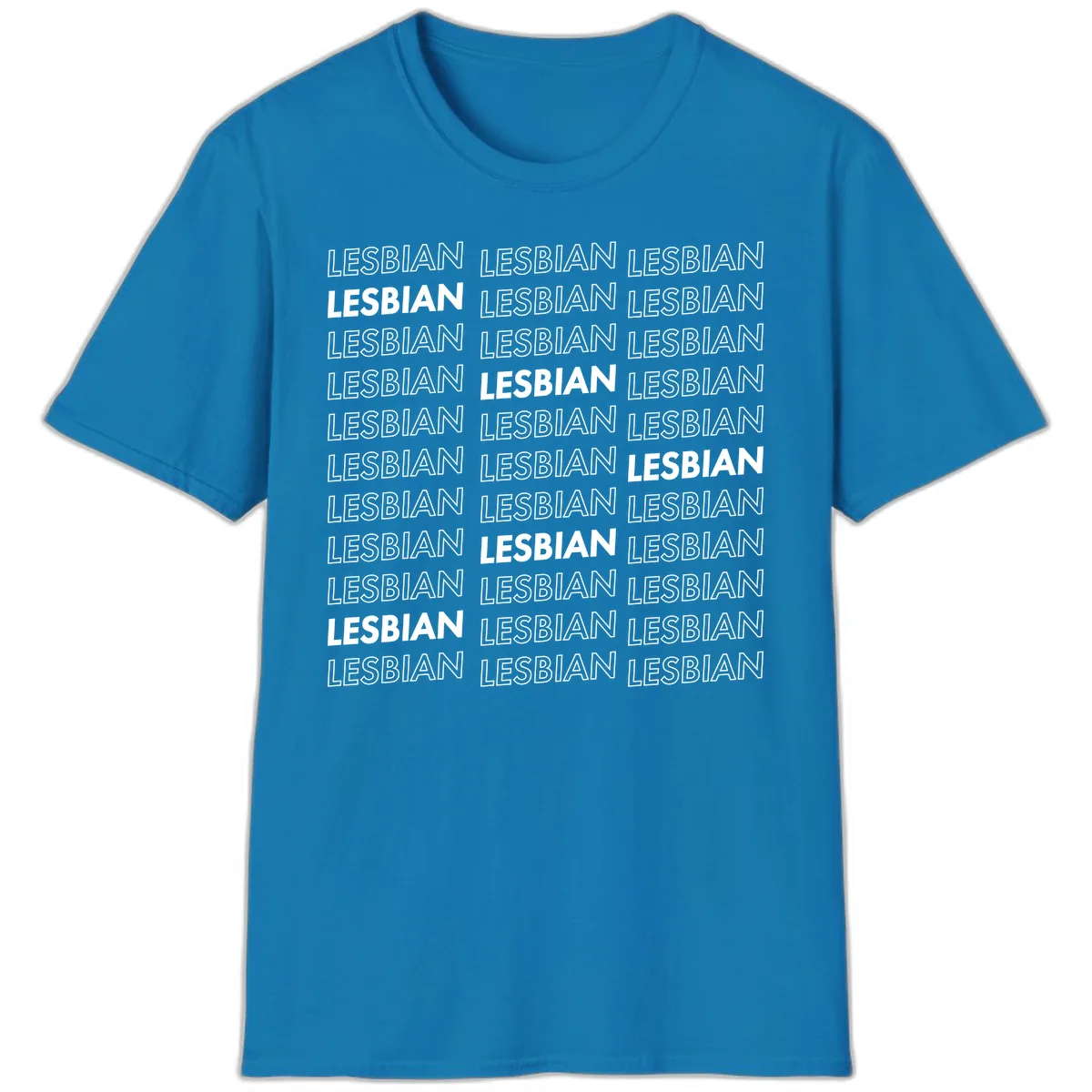 Lesbian Pride Repeat Pattern T-Shirt in Sapphire