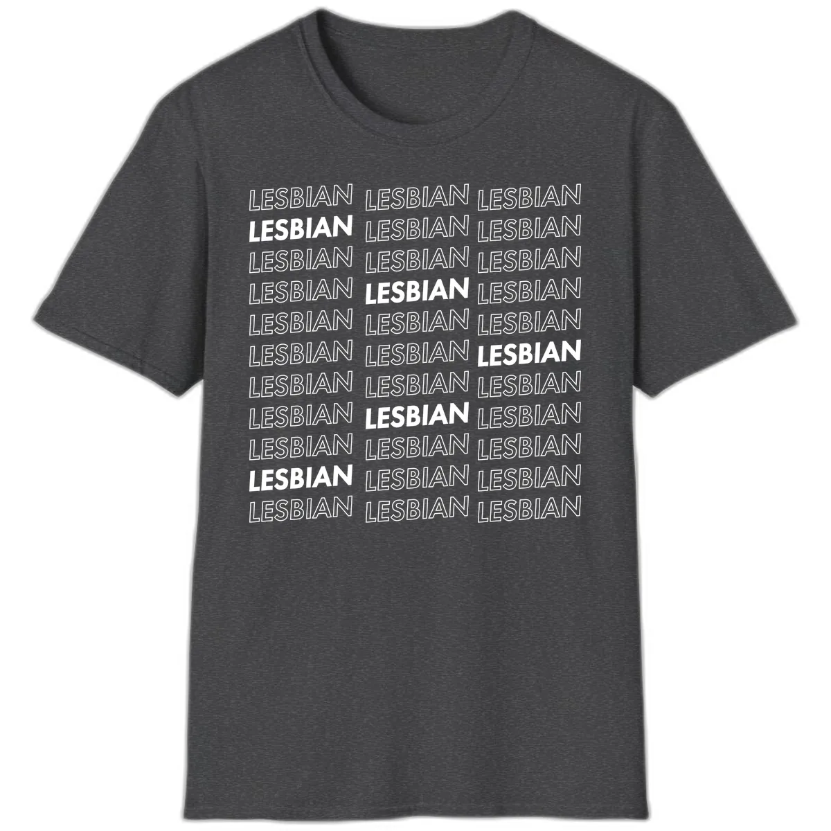 Lesbian Pride Repeat Pattern T-Shirt in Dark Heather