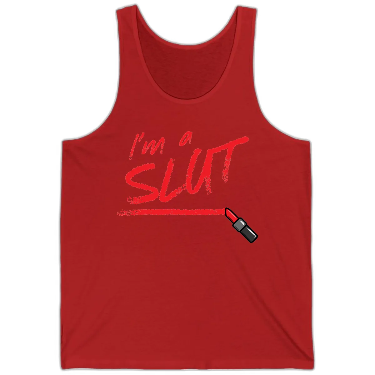 I'm Slut Lipstick Statement Tank in Red