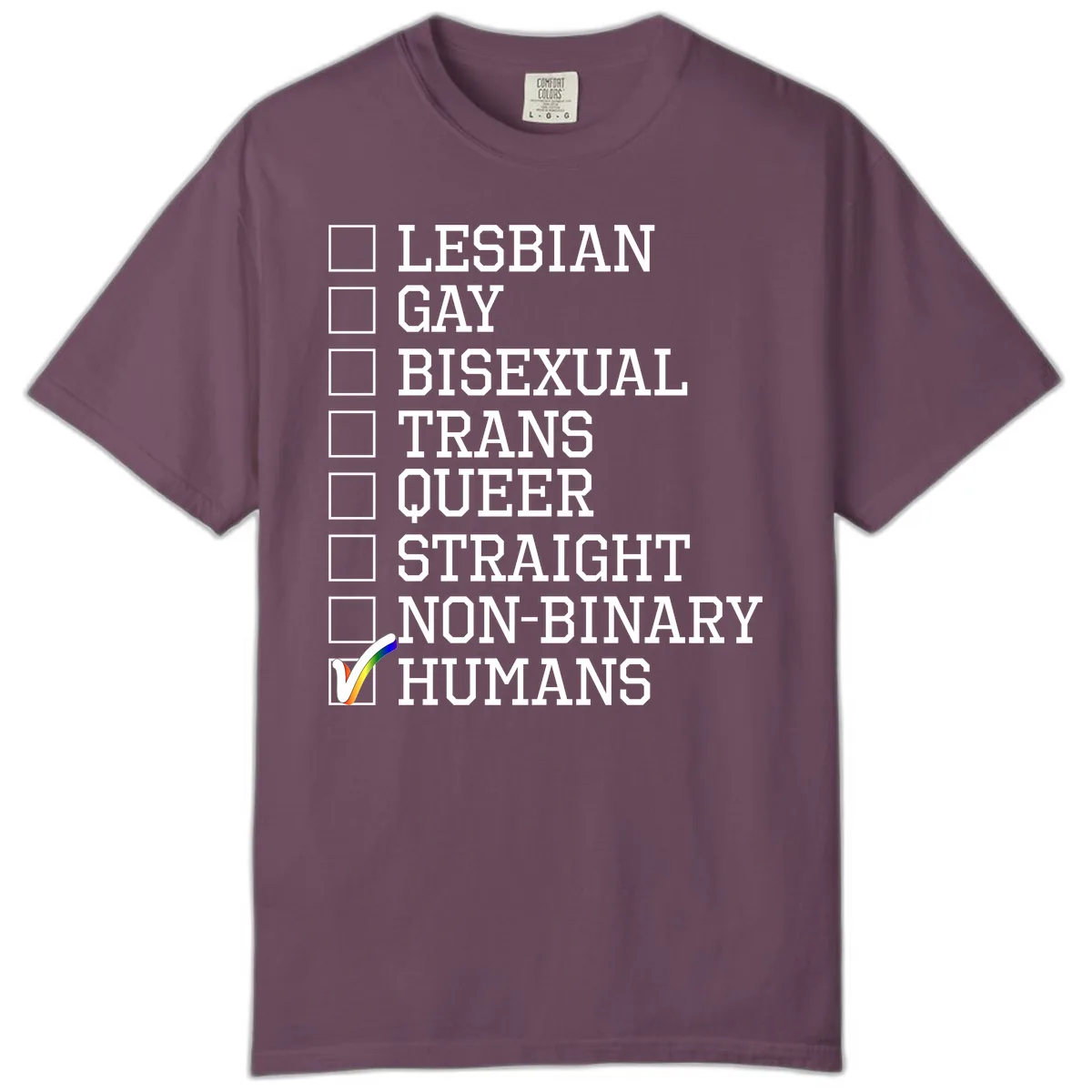 LGBTQ+ Pride Checklist Comfort Color in Berry