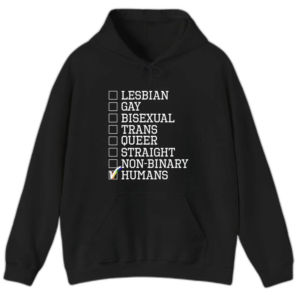 LGBTQ+ Pride Checklist Hoodie in Black