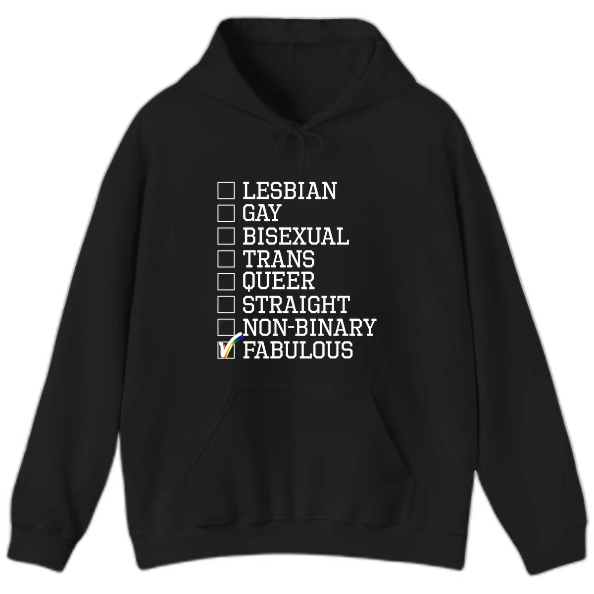 LGBTQ+ Pride Checklist Hoodie in Black