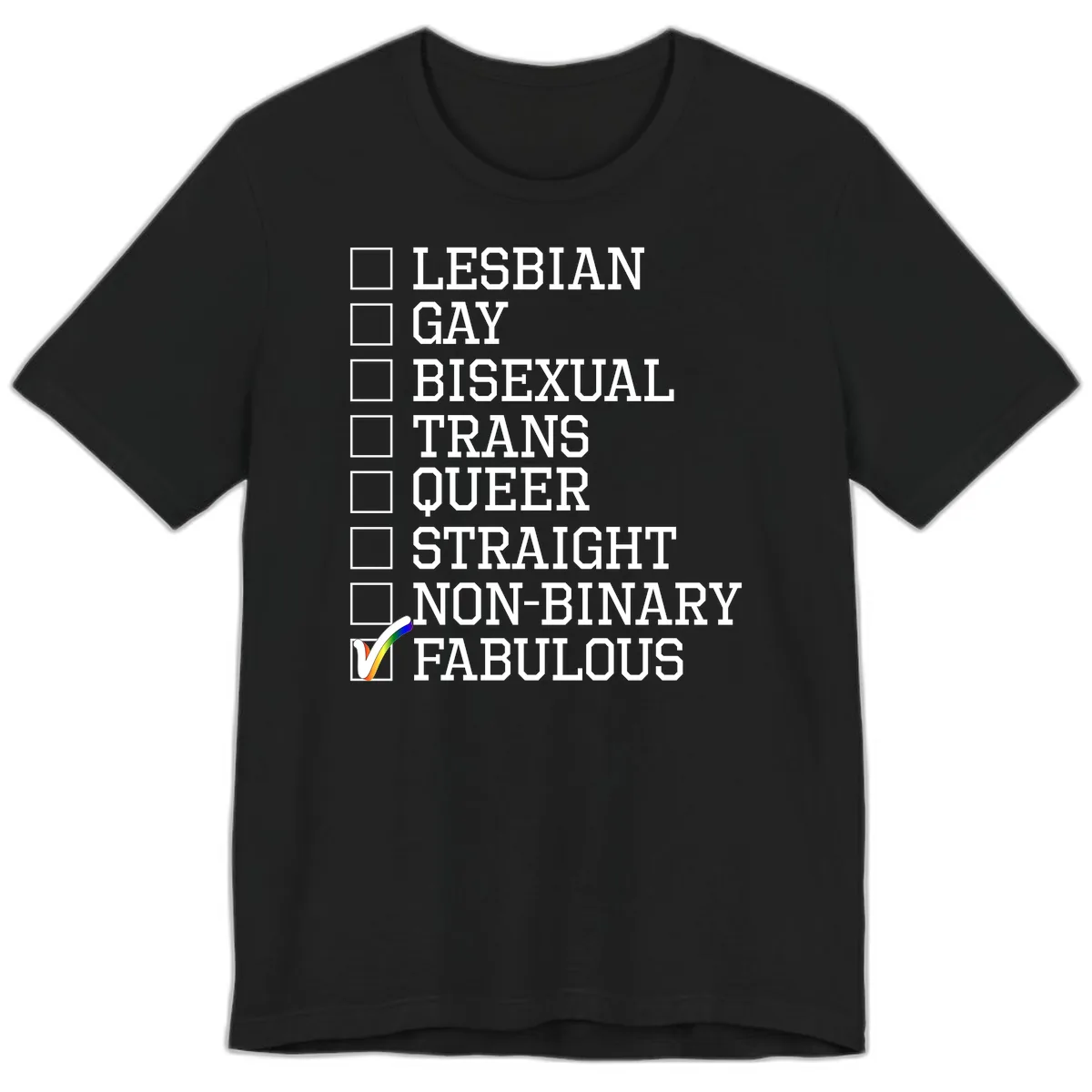 LGBTQ+ Pride Checklist Premium T-Shirt in Black