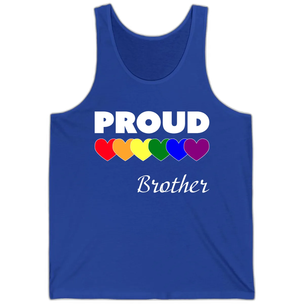 Proud Brother Rainbow Hearts Tank in True Royal