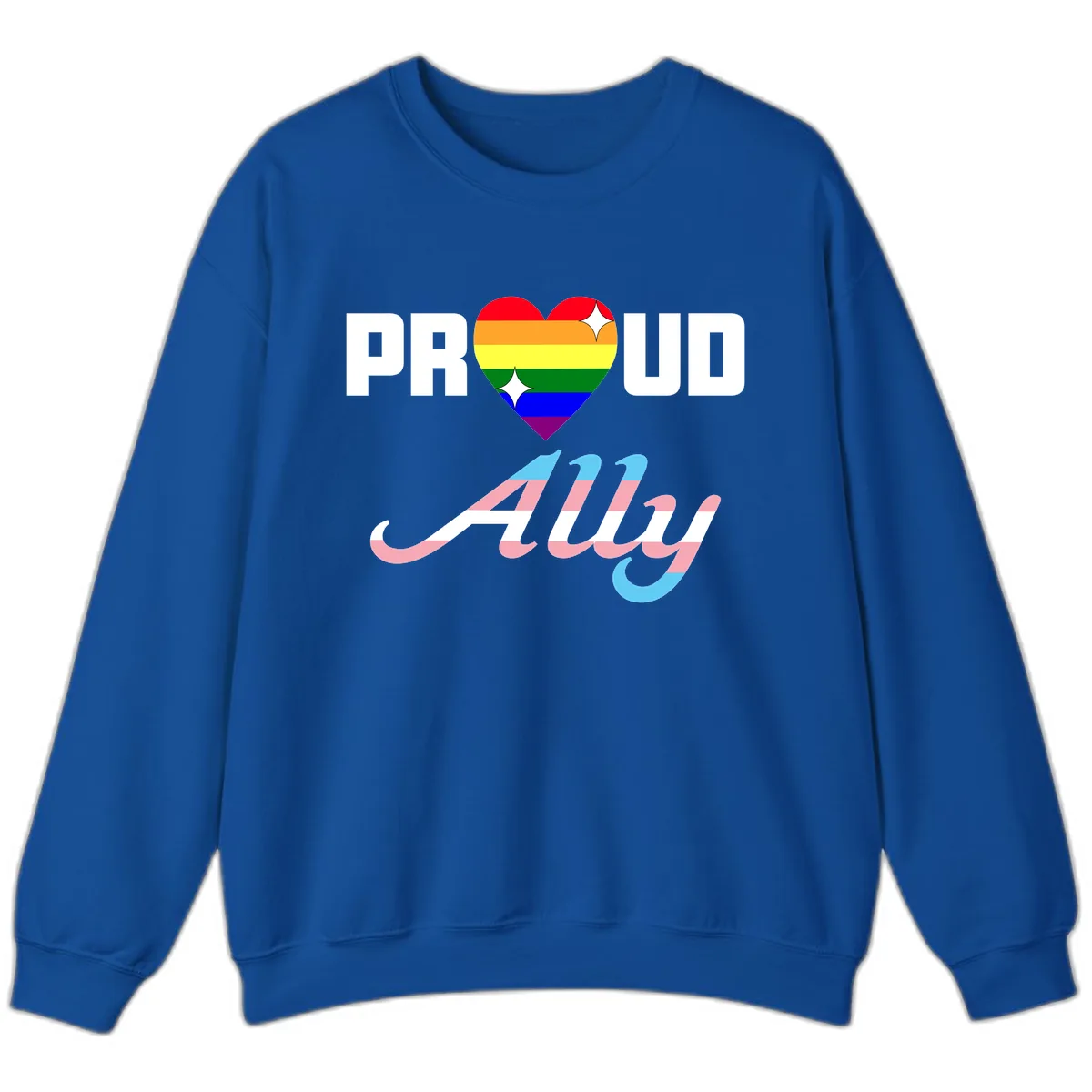 Proud Ally Rainbow Heart Pride Sweatshirt in Royal