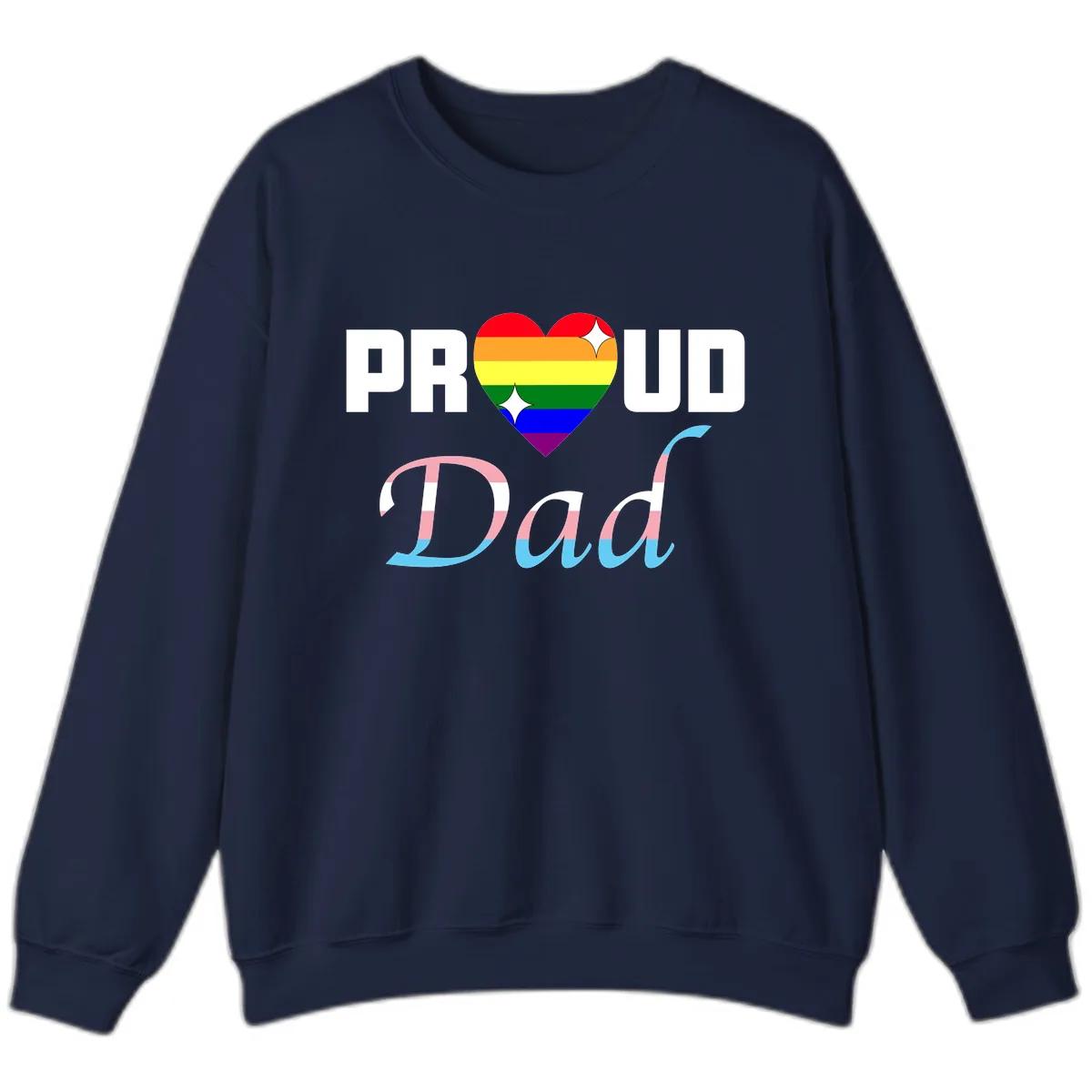 Proud Dad Rainbow Heart Sweatshirt in Navy