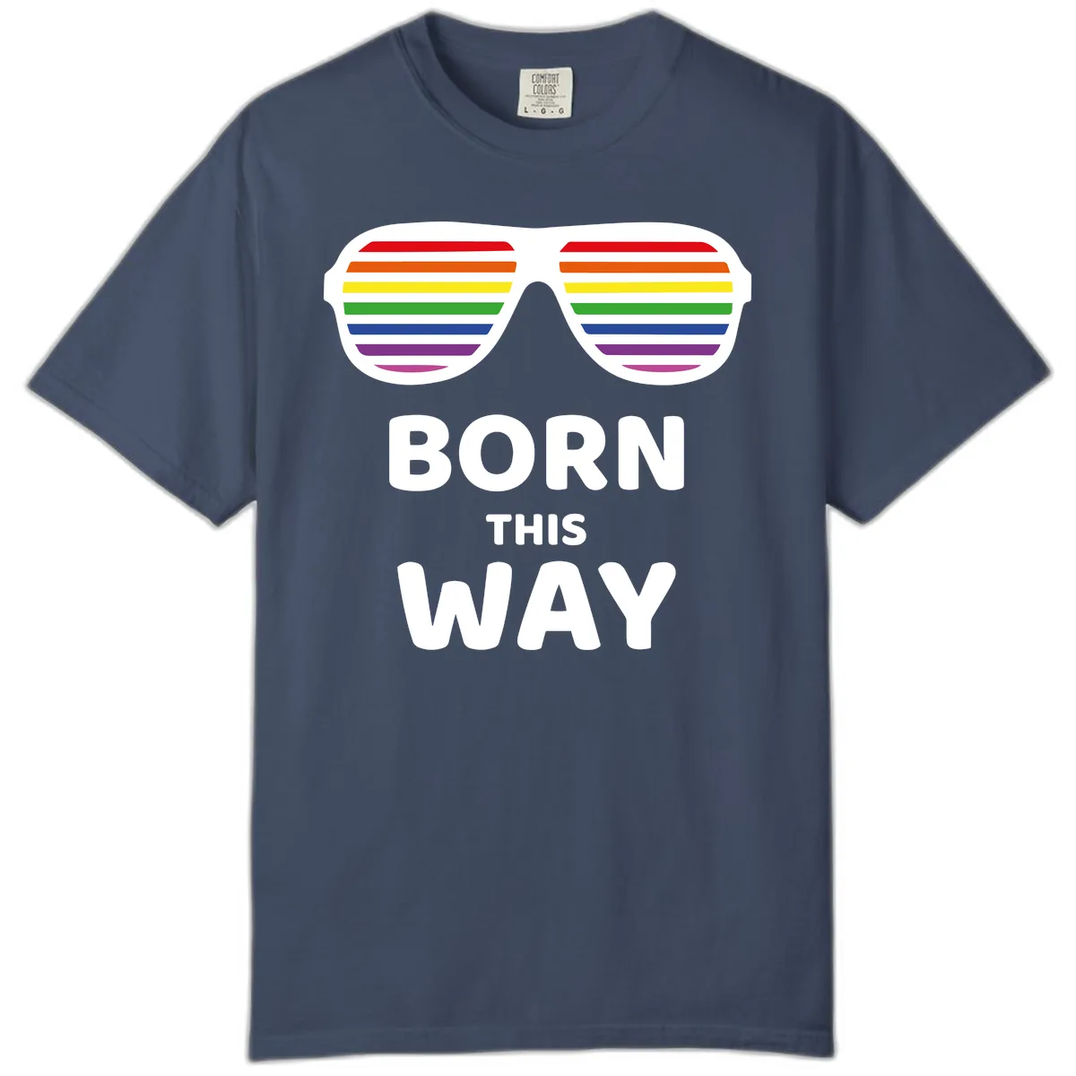 Born This Way Rainbow Pride Comfort Color in Midnight