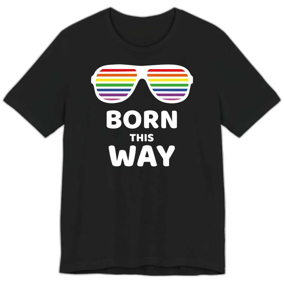 Born This Way Rainbow Pride Premium T-Shirt in Black