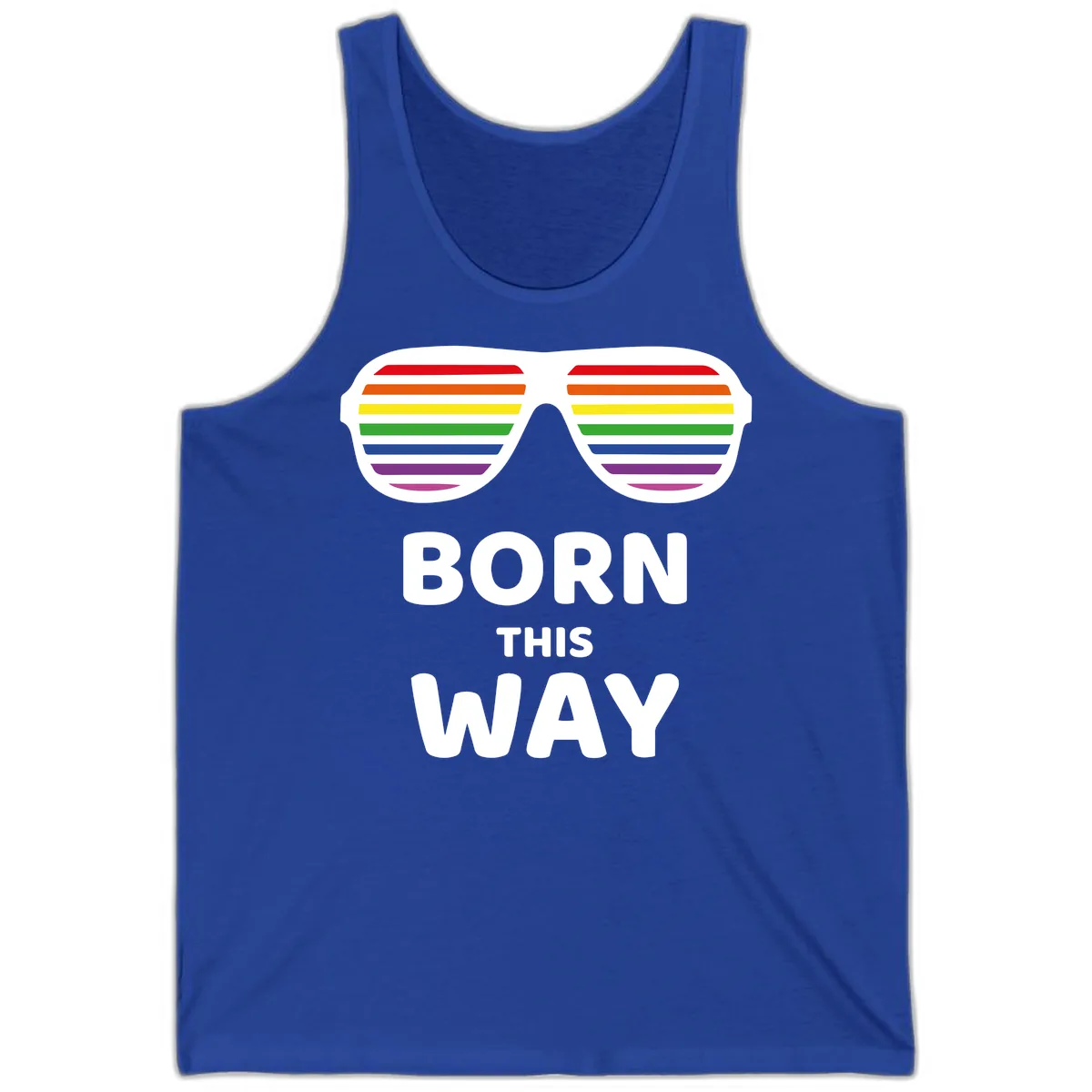 Born This Way Rainbow Pride Tank in True Royal