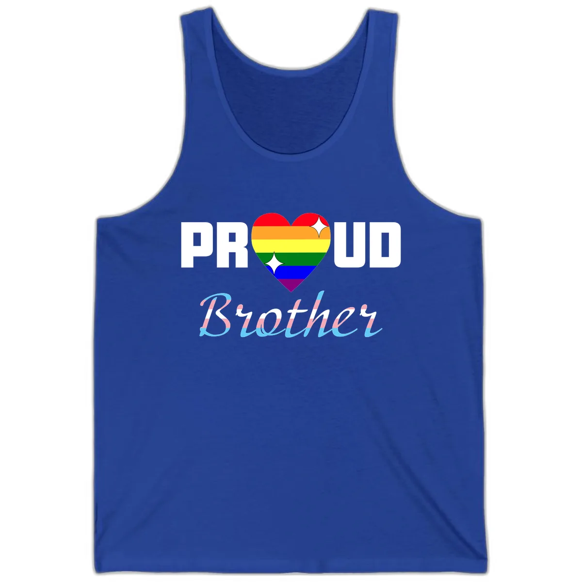 Proud Brother Rainbow Heart Tank in True Royal
