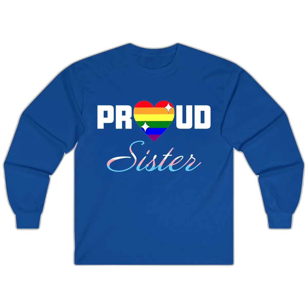 Proud Sisters Rainbow Heart Long Sleeve in Royal