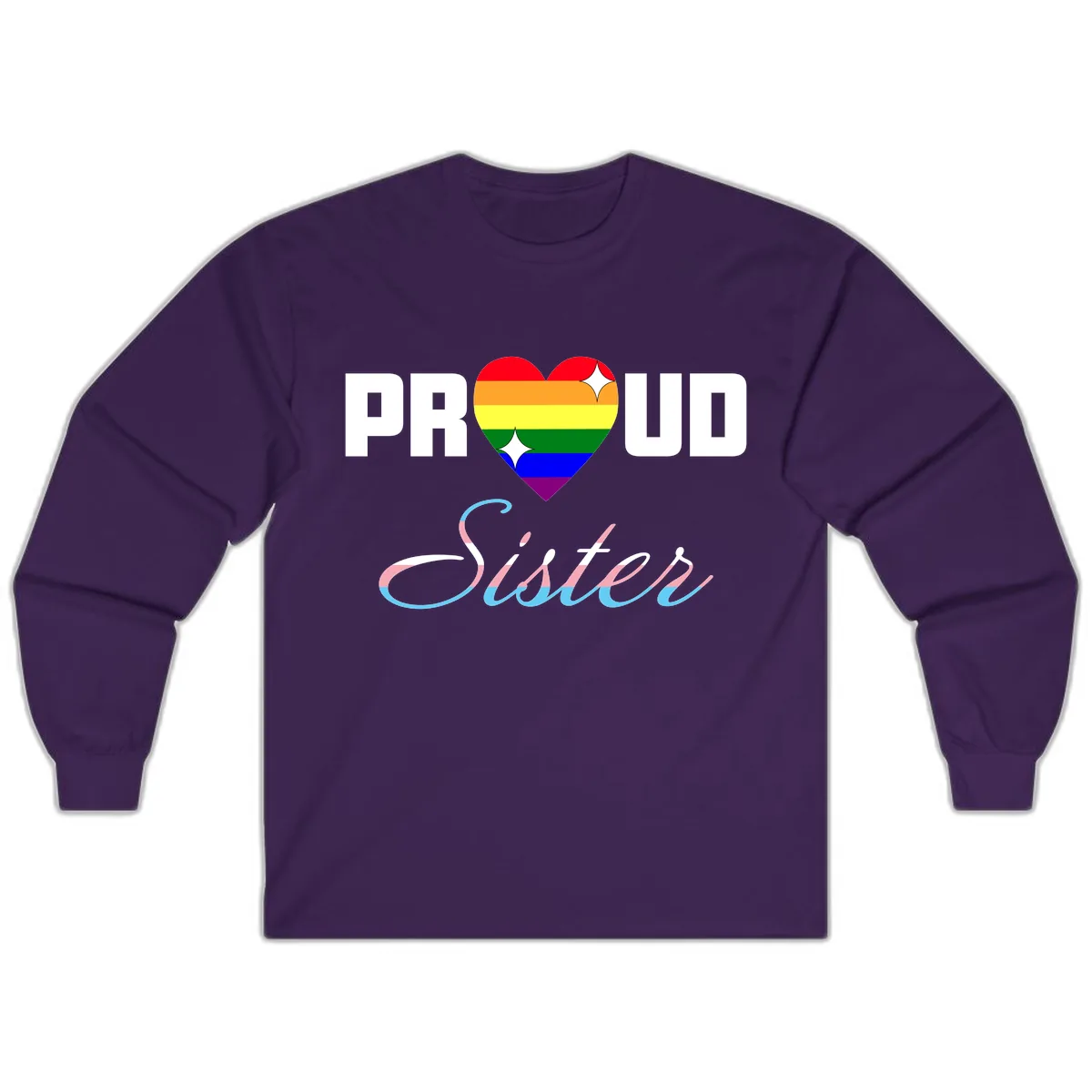 Proud Sisters Rainbow Heart Long Sleeve in Purple