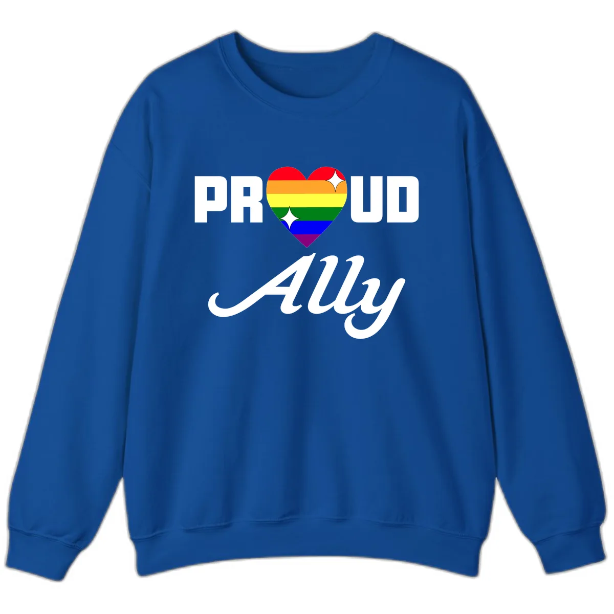 Proud Ally Rainbow Heart Sweatshirt in Royal