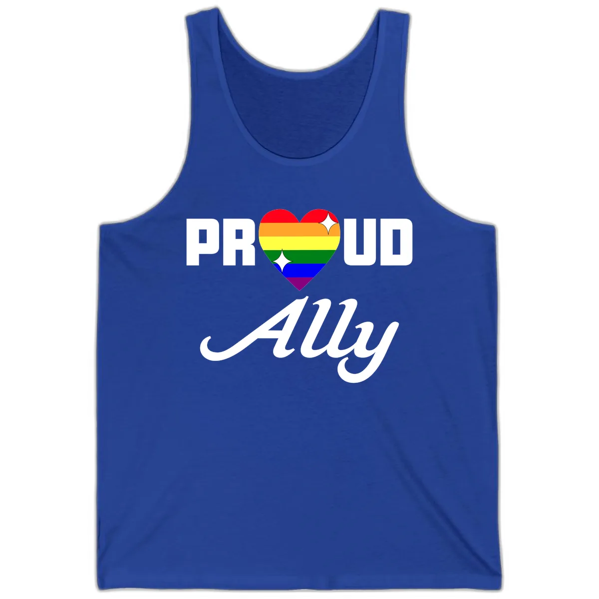 Proud Ally Rainbow Heart Tank in True Royal