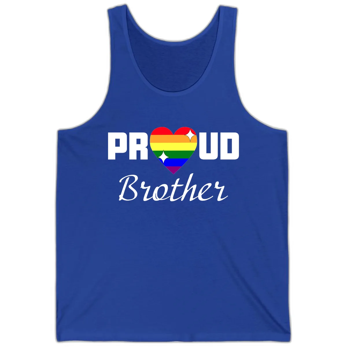 Proud Brother Rainbow Heart Tank in True Royal