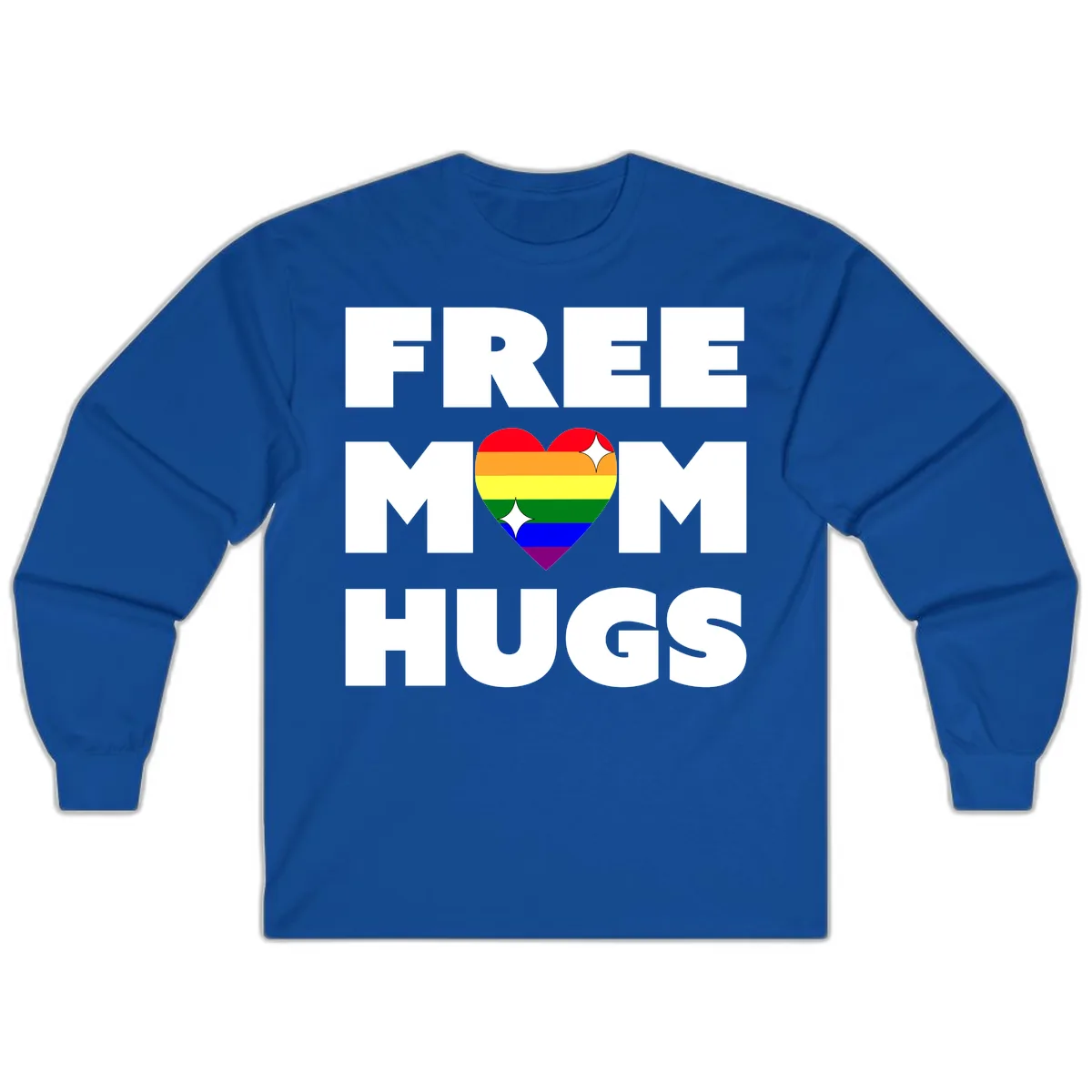 Free Mom Hugs Pride Heart Long Sleeve in Royal