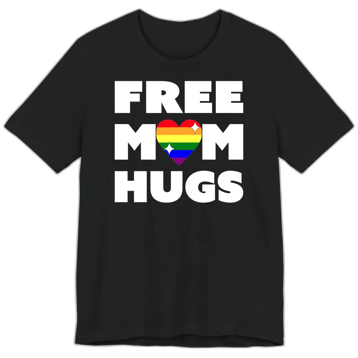 Free Mom Hugs Pride Heart Premium T-Shirt in Black