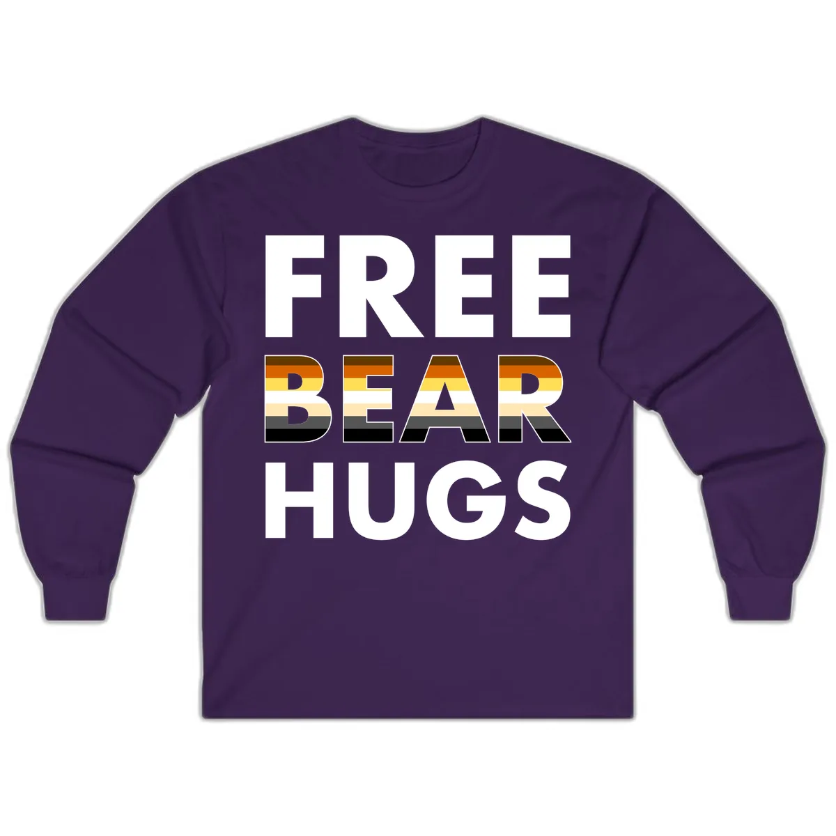 Free Bear Hugs Pride Flag Design Long Sleeve in Purple