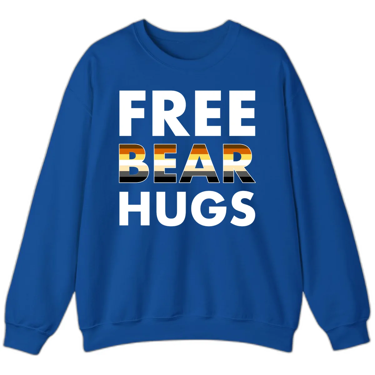 Free Bear Hugs Pride Flag Design Sweatshirt in Royal