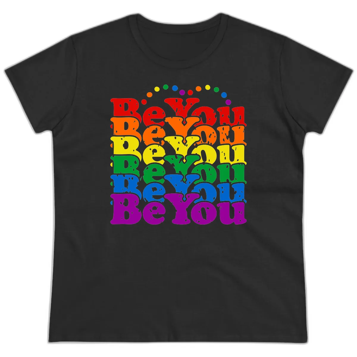 Beyond The Rainbow Pride Celebration Ladies Tee in Black