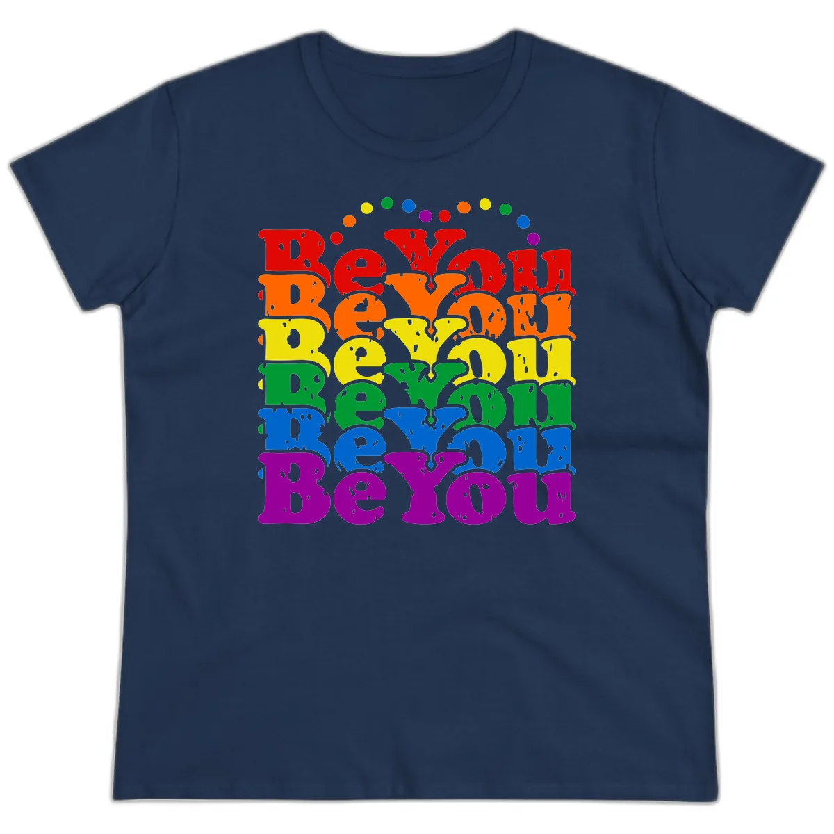 Beyond The Rainbow Pride Celebration Ladies Tee in Navy