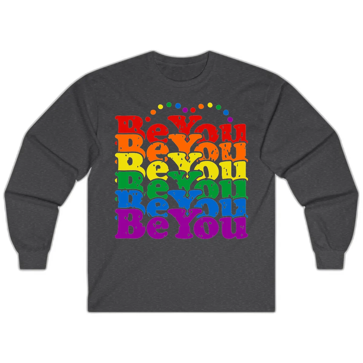 Beyond The Rainbow Pride Celebration Long Sleeve in Dark Heather
