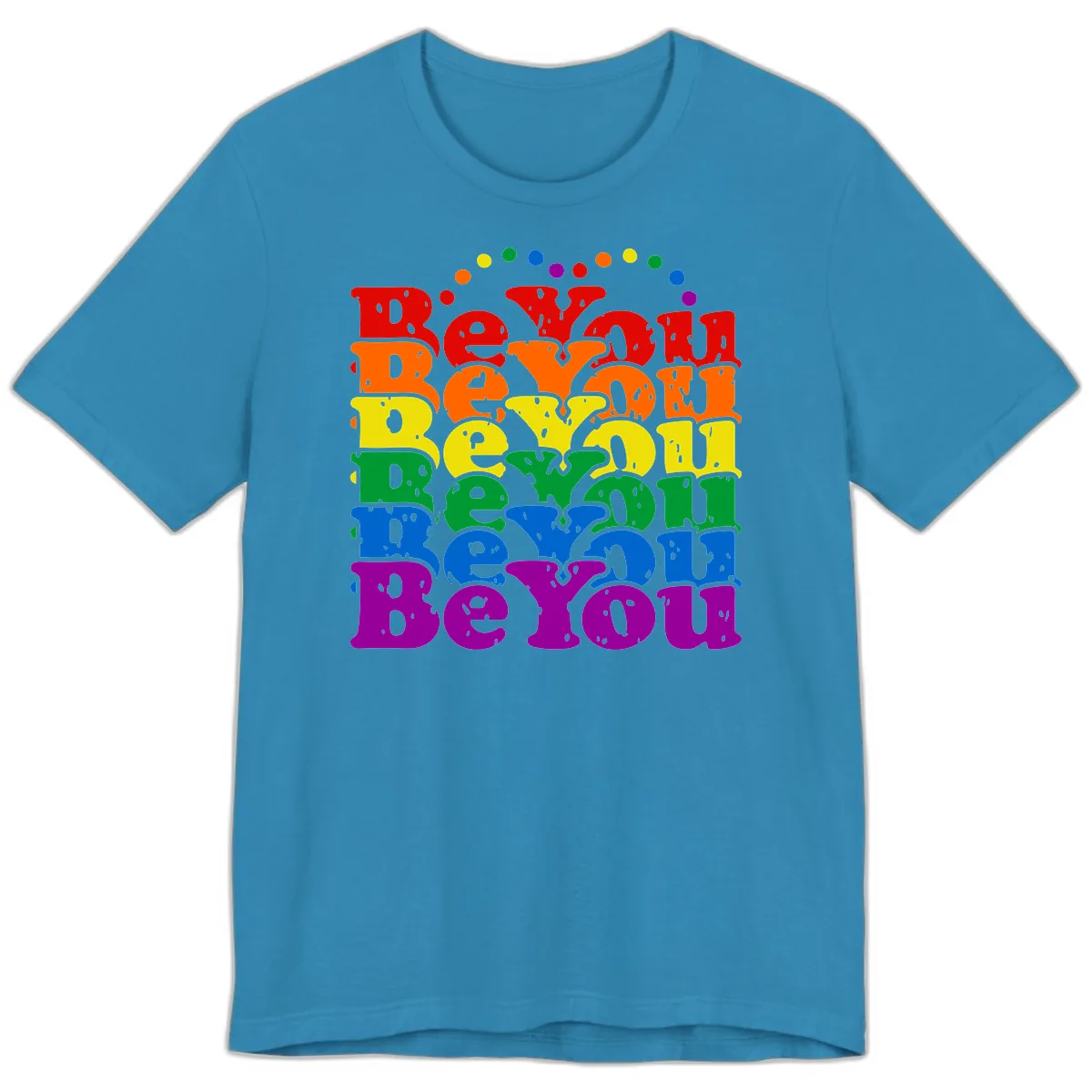 Beyond The Rainbow Pride Celebration Premium T-Shirt in Aqua