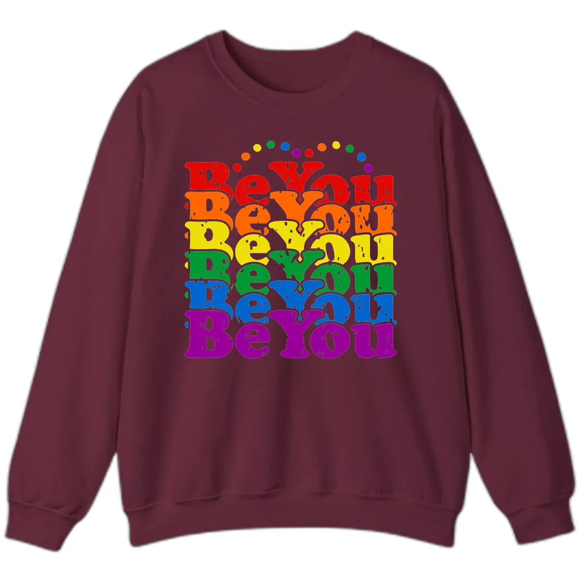 Beyond The Rainbow Pride Celebration Sweatshirt in Maroon