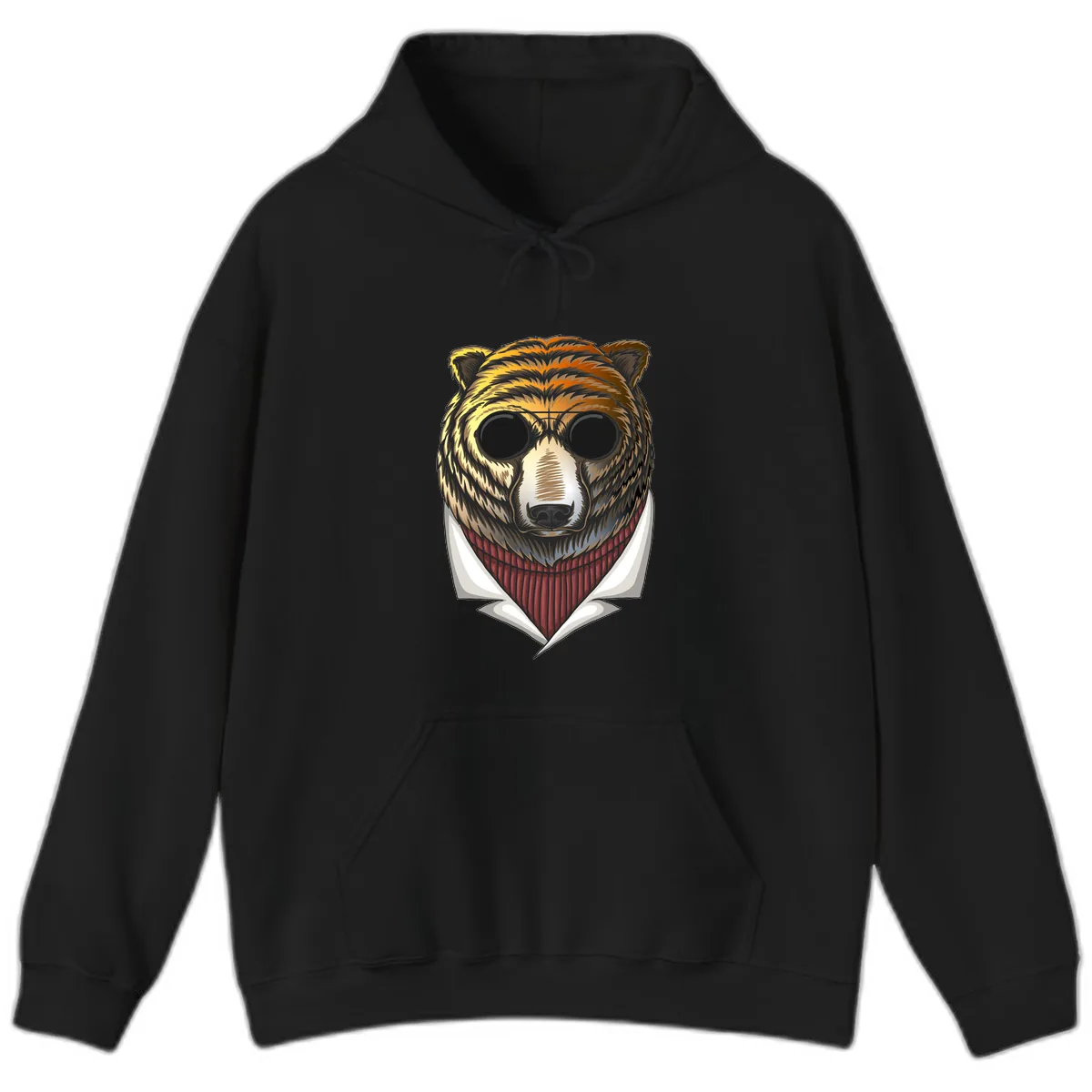 Cool Bear in Sunglasses Hoodie in Black