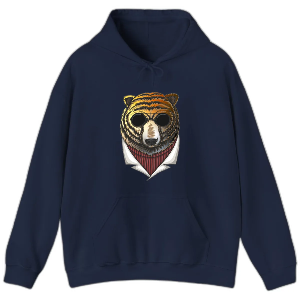 Cool Bear in Sunglasses Hoodie in Navy