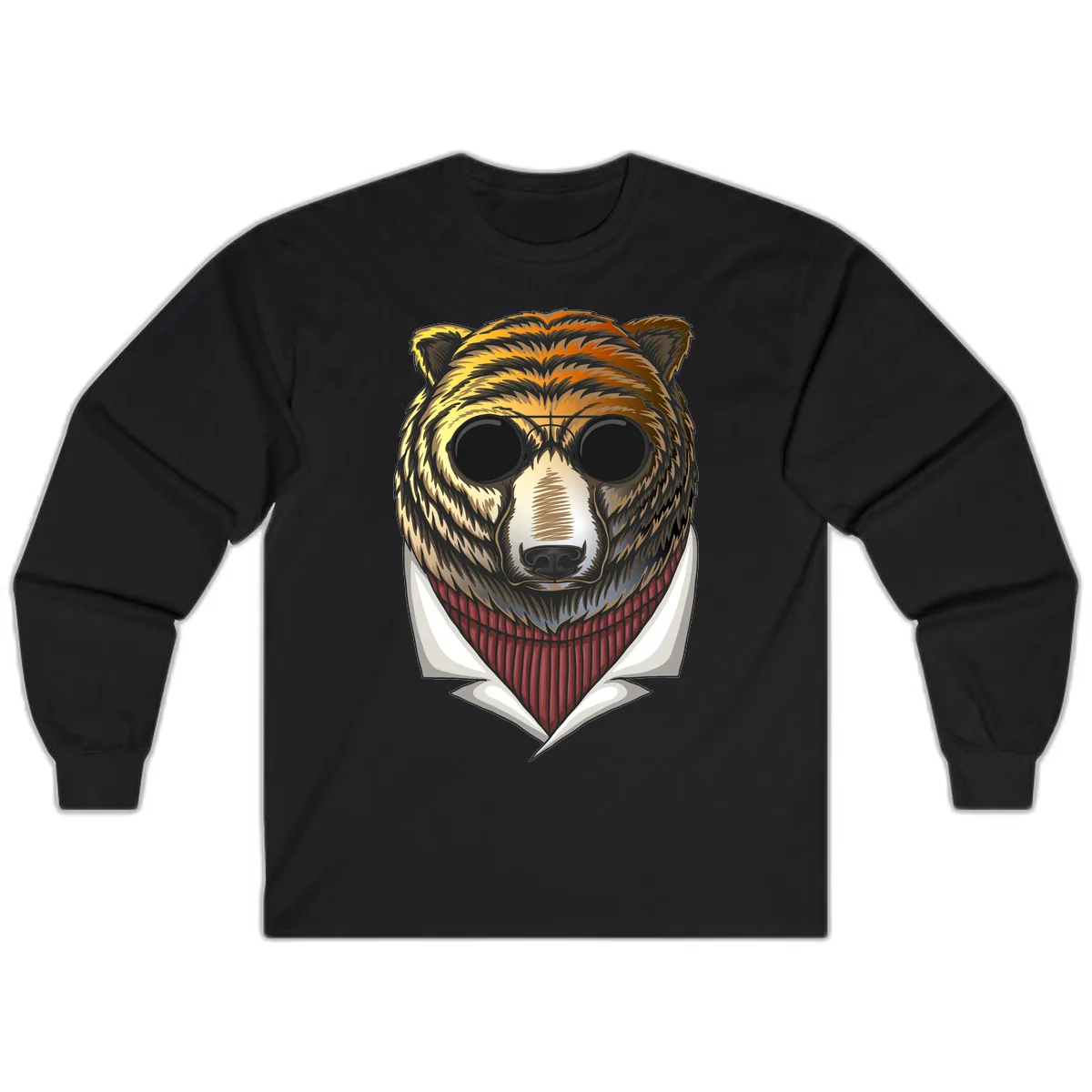 Cool Bear in Sunglasses Long Sleeve in Black