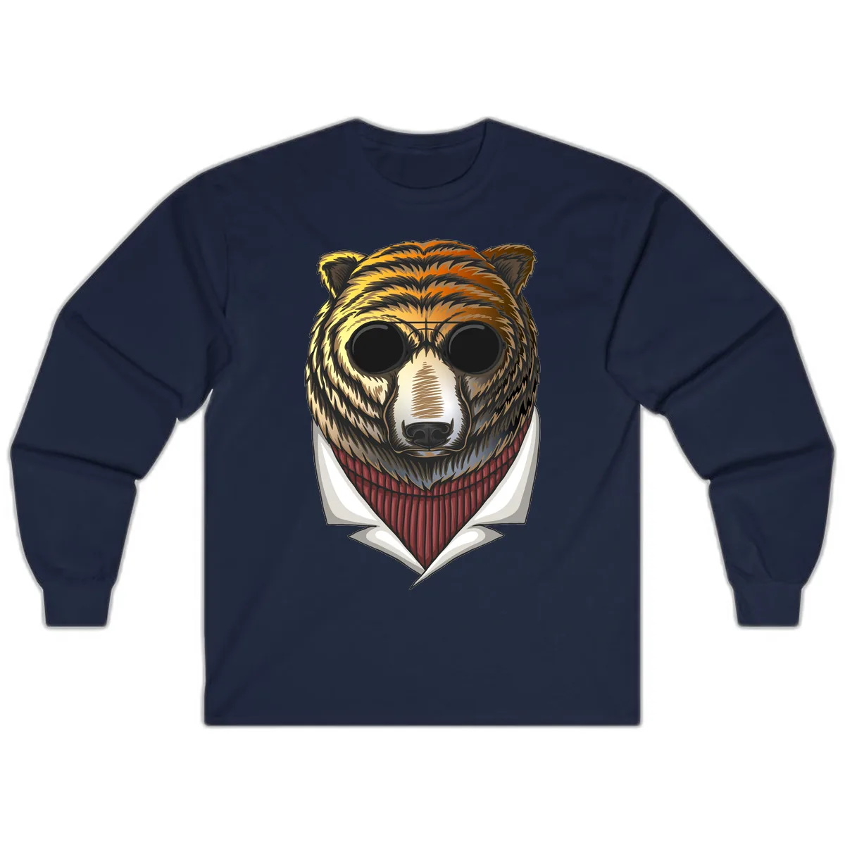 Cool Bear in Sunglasses Long Sleeve in Navy