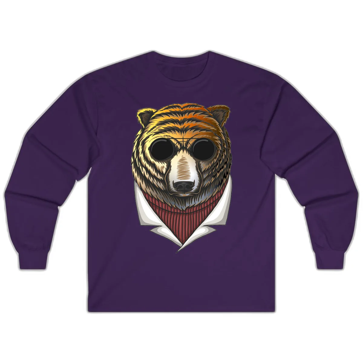Cool Bear in Sunglasses Long Sleeve in Purple