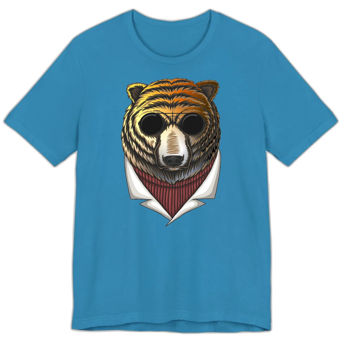 Cool Bear in Sunglasses Premium T-Shirt in Aqua