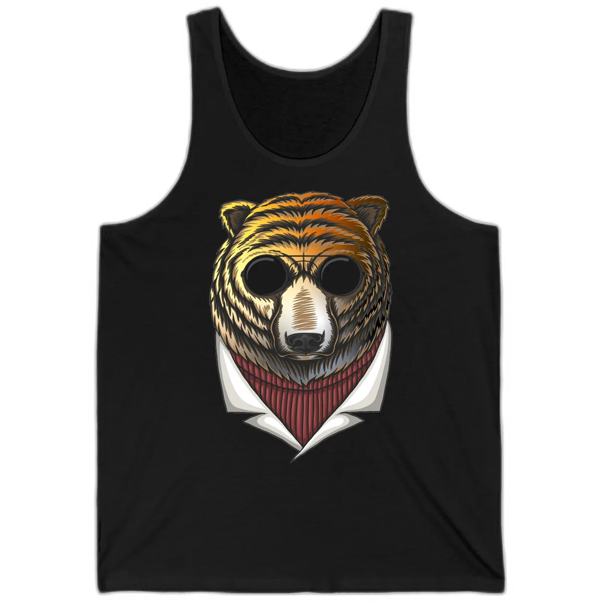 Cool Bear in Sunglasses Tank in Black