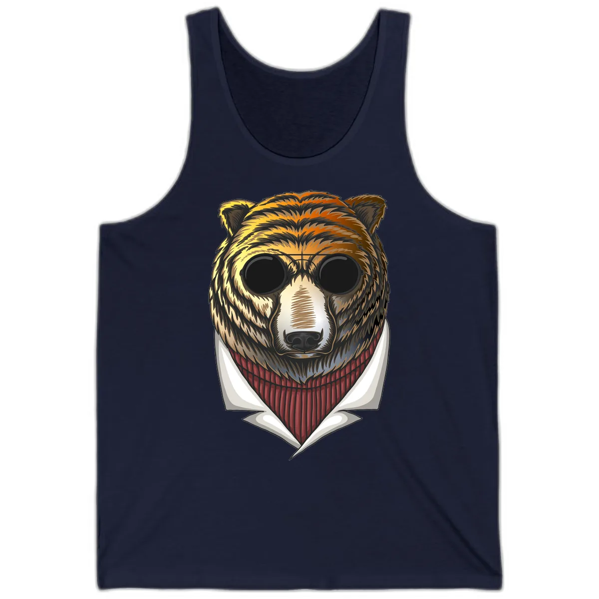 Cool Bear in Sunglasses Tank in Navy