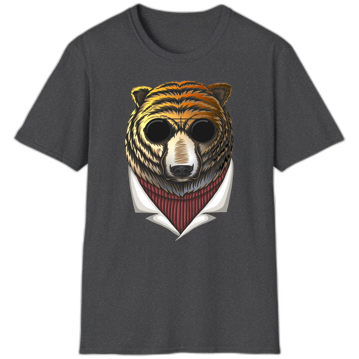 Cool Bear in Sunglasses T-Shirt in Dark Heather