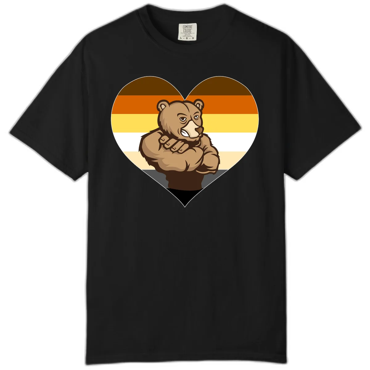 Bear Pride Heart Comfort Color in Black