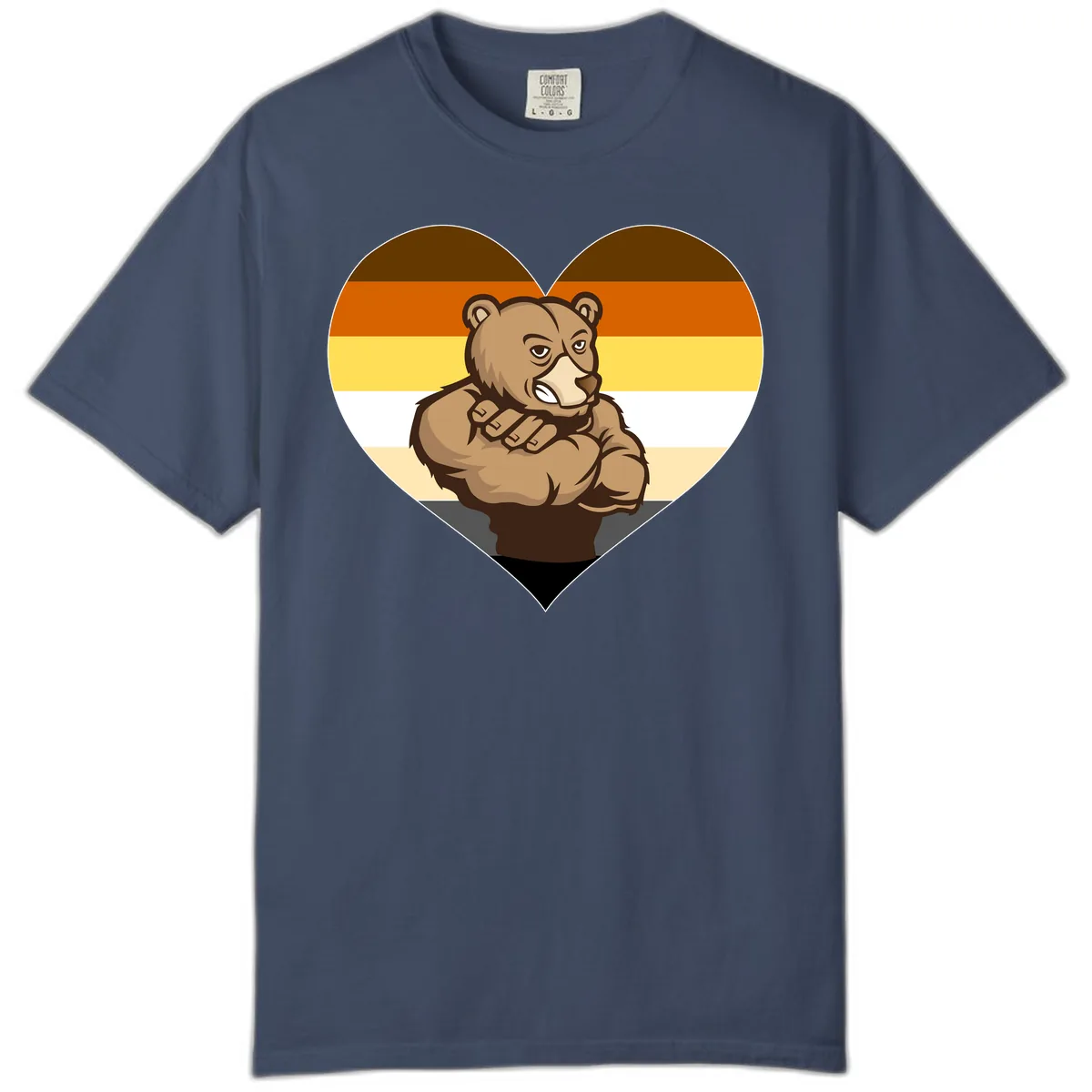 Bear Pride Heart Comfort Color in Midnight