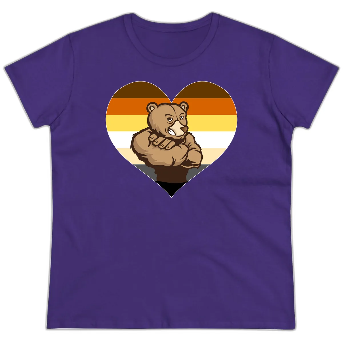 Bear Pride Heart Ladies Tee in Purple