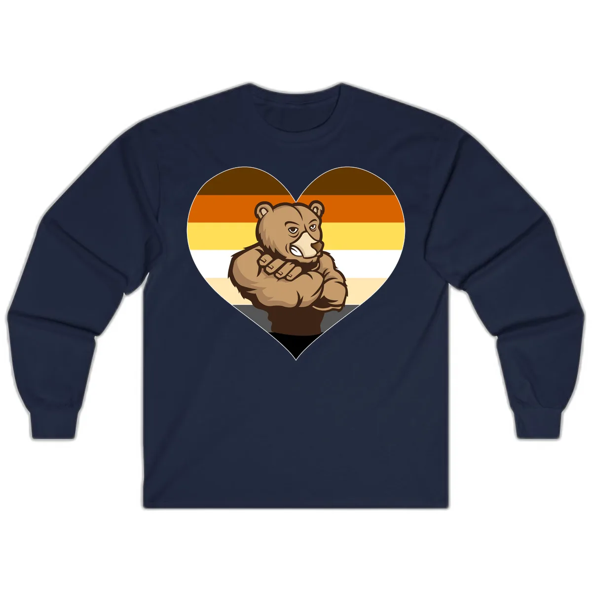 Bear Pride Heart Long Sleeve in Navy