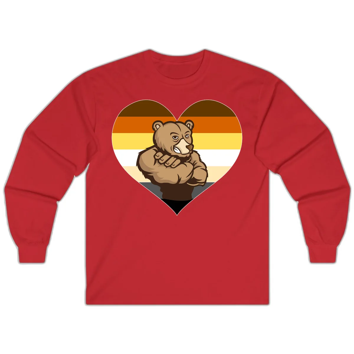 Bear Pride Heart Long Sleeve in Red