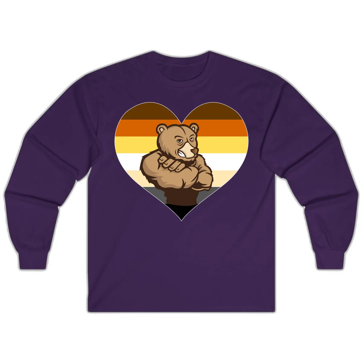 Bear Pride Heart Long Sleeve in Purple
