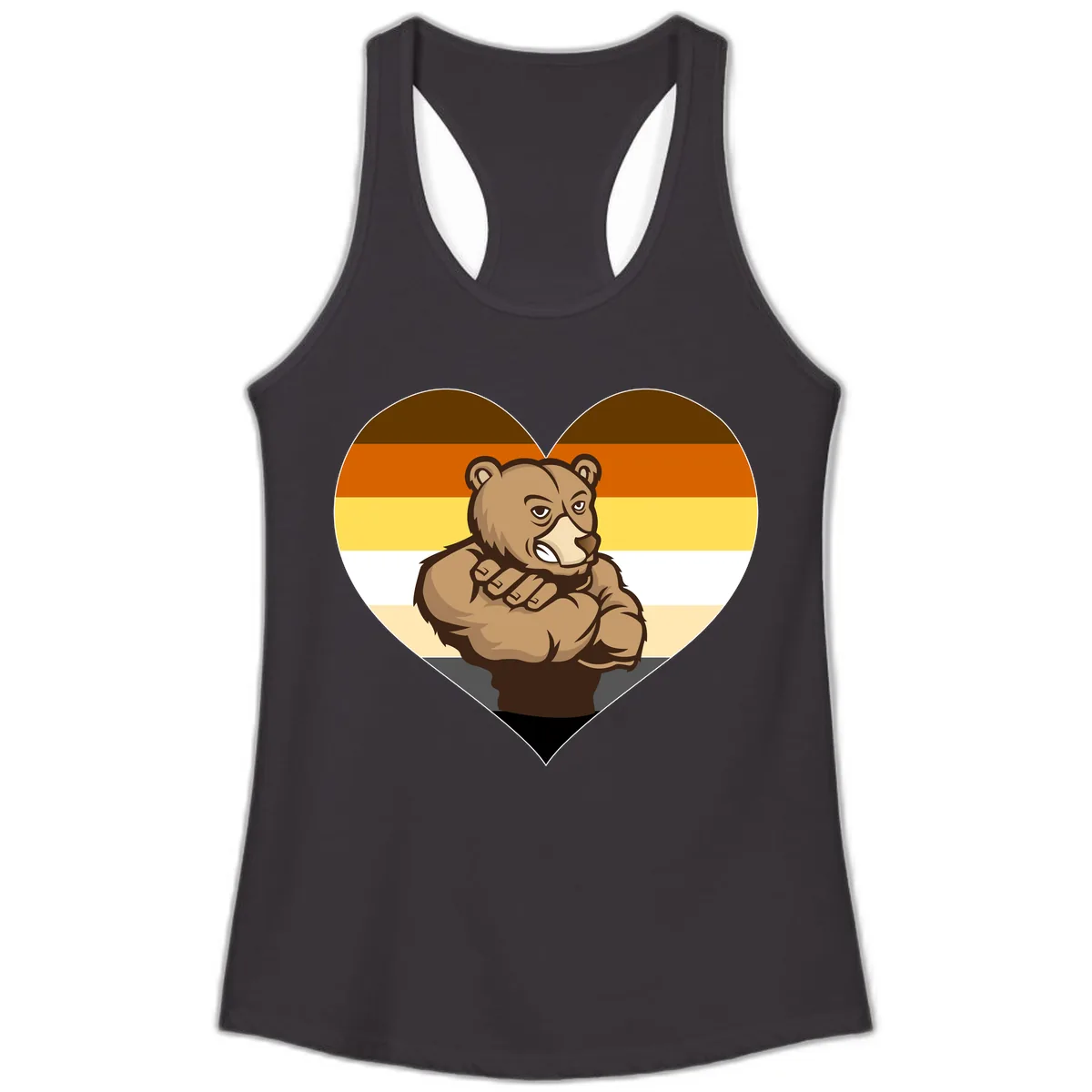 Bear Pride Heart Ladies Tank in Black