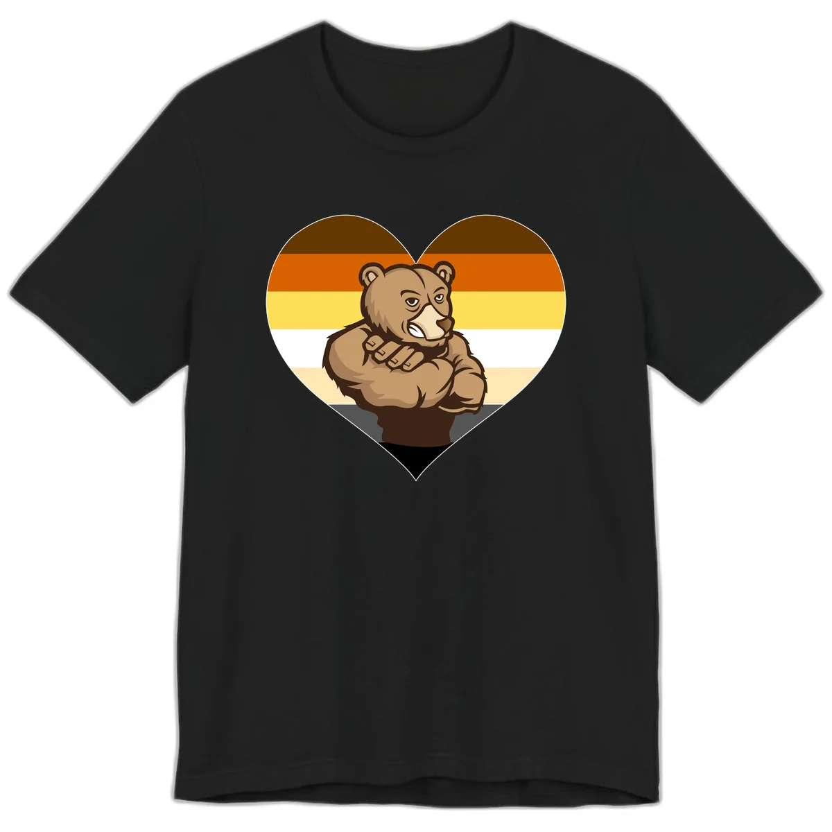 Bear Pride Heart Premium T-Shirt in Black